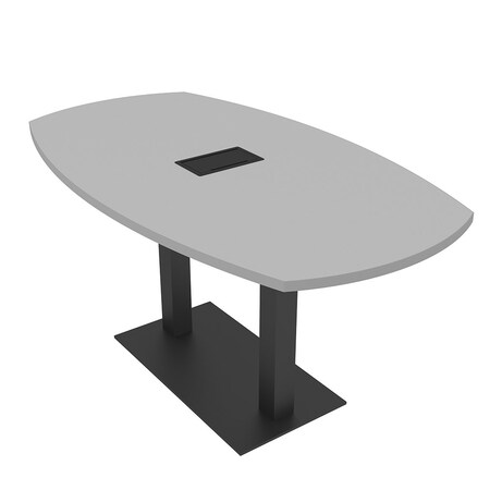 Skutchi Designs Arc Boat Conference Table, 36 in W, 72 in L, Grey HAR-ABOT-36X72-DOU.BK-U779-EBLK