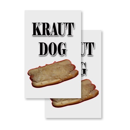 Signmission Kraut Hot Dog, Vinyl Decals Only 24 Inch x 36 Inch, Vinyl Decal, 2PK DSB-2436-2PACK-Kraut Hot Dog