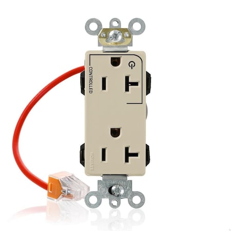 Leviton Straight Blade Receptacle, 5-20R, 20 A, 125V AC, Flush Mount, Self-Grounded M1636-1CI
