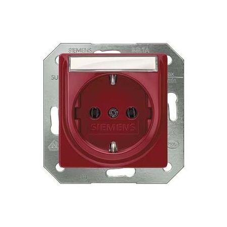 Siemens DELTA i-system red SCHUKO socket outlet 10/16 A 250 V With screwless Connection 5UB1536