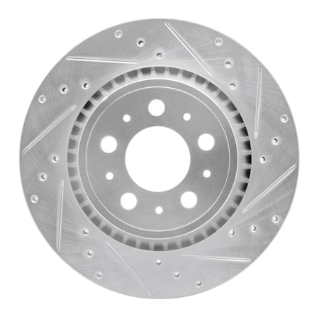 Dynamic Friction Co DFC Brake Rotor - Drilled and Slotted - Silver 631-27039R