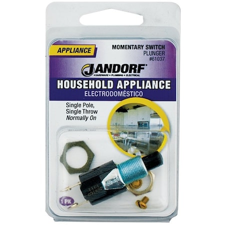 Jandorf Switch, 0.25/0.75 A, 125/250 V, SPST, Screw Terminal, Black 61037