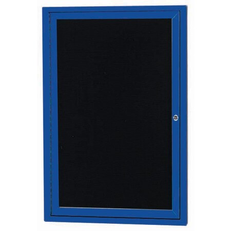 Aarco Enclosed Letter Board Directory w/ Powder Coated Blue Aluminum Frame, 36''Hx24''W, 1 Door ADC3624B