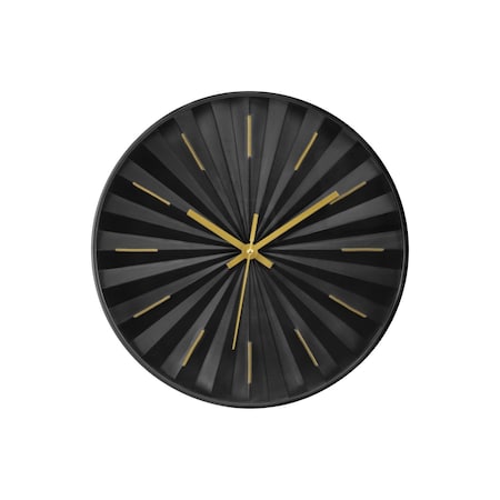 Monarch Specialties Clocks, 12-in. Round, Wall Clock, Black Face, Black Frame, Contemporary, Modern I 9113