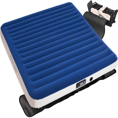 Serenelife EZ Bed Air Mattress with Frame and Rolling Case, Self-Inflating Airbed with Built in Pump for Travel SLEZBDKG50