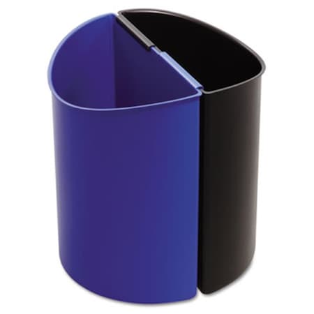 Pinpoint Desk-Side Recycling Receptacle  7 gal  Black and Blue PI183912