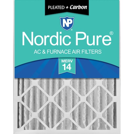 Nordic Pure 12x24x4 Plus Carbon Pleated Air Filter, High Capacity, MERV 14 12x24x4M14+C-1
