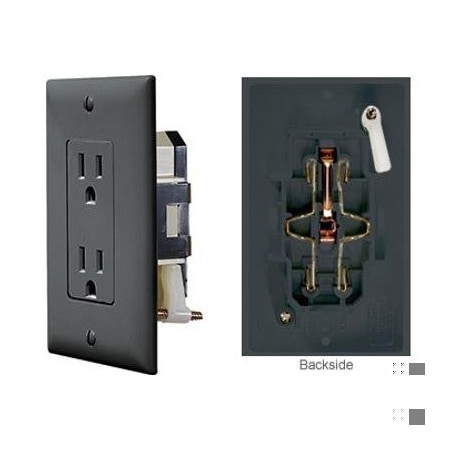 Rv Designer INSELF CONTAINEDIN BLACK DUAL OUTLET W/COVER-PLATE S817