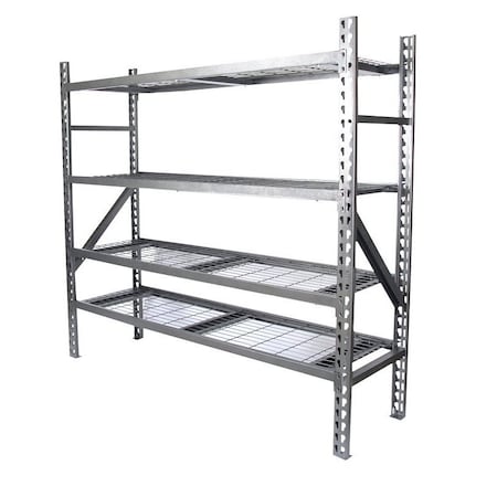 Prosource Heavy-Duty Boltless Shelving, 6000 lb Capacity, 4-Shelf, 78 in OAW, 22 in OAD, 72 in OAH, Brown 9637