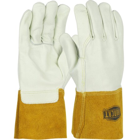 Ironcat Premium Top Grain Cowhide Leather MIG Welder's Glove with Kevlar Stitching, 4" Gauntlet Cuff, 12PK 6010/M