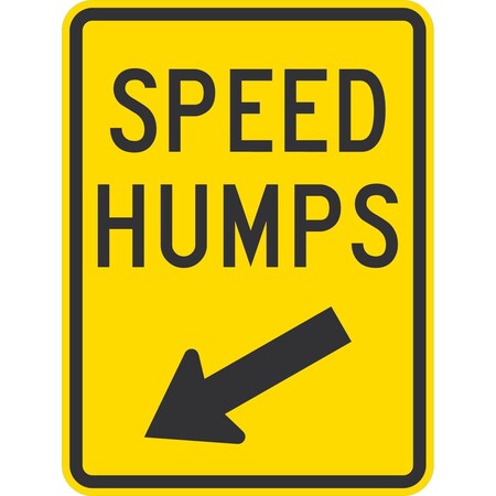 Lyle Speed Humps (W/ Down Arrow Pointing Left), 18x24, High Intensity Prismatic, Yellow G-10379-HI_18x24