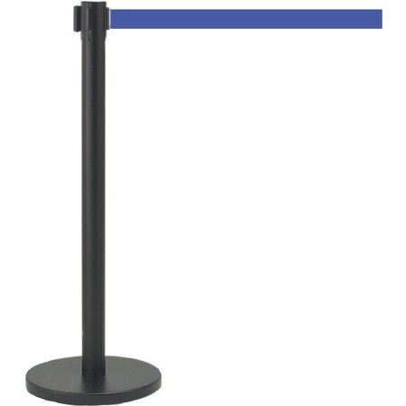 Aarco Economy Lightweight Form-A-Line System, Retractable Belt Style, 10 ft, blue belt, 14'' base 40''H HBKGT-10BL