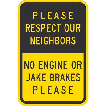 Lyle Please Respect Our Neighbors, 12x18, Diamond Grade, Yellow G-3029-DG_12x18