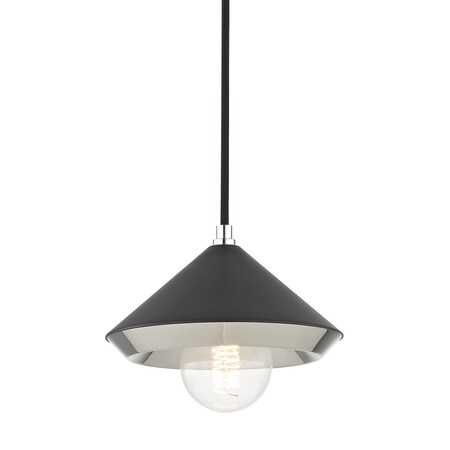 Mitzi Marnie 1 Light Pendant 8 In. Polished Nickel/Black H139701S-PN/BK
