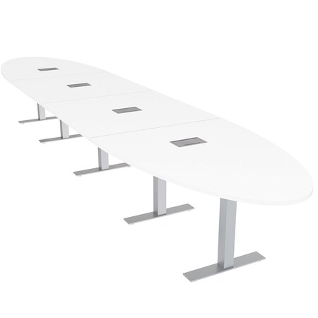 Skutchi Designs 20ft Oval Conference Table With Power | Harmony Series | 18 Person Meeting Room Table HAR-OVL-48X240-T-W960-ESIL