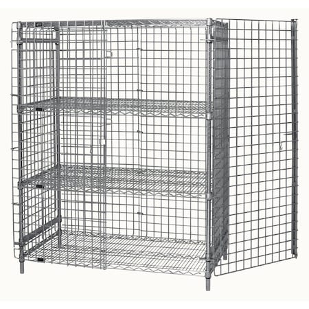 Quantum Storage Systems WIRE SECURITY UNIT WITH 2 INTERMEDIATE SHELVES CHROME 1848-63SEC-2