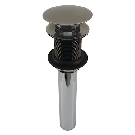 Kingston Brass Push Pop-Up Drain without Overflow, Black Stainless EV700VN