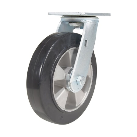 Vestil Rubber Swivel Caster 8 In. Diameter x 2 In. Width 881 Lb. Capacity Black/Gold CST-VE-8X2MRA-S