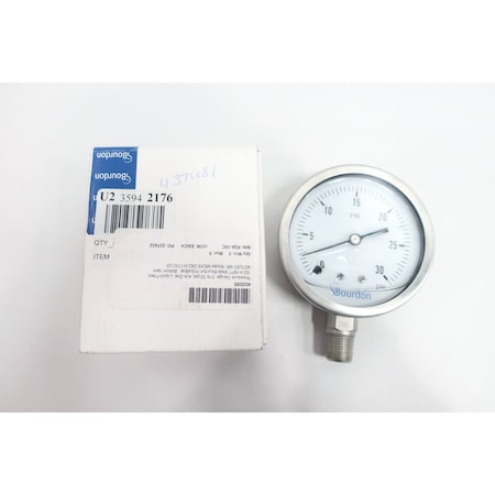 Bourdon PRESSURE GAUGES 4IN 1/2IN NPT LM 0-30PSI MEX5-D61.H17/0133