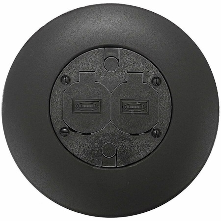 Hubbell Wiring Device-Kellems Box Cover, Floor Box Type, Non-metallic, Furniture Feed Cover Type FRFBLA