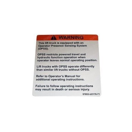 Toyota REPLACEMENT DECAL, CAUTION 57853-U2170-71