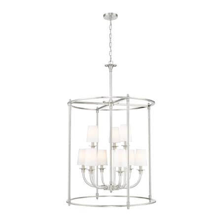 Z-Lite Katerina 9 Light Chandelier, Brushed Nickel, 28 In W x 46 In H 1950-9C-BN
