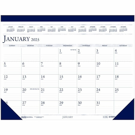 House Of Doolittle Calendar Desk Pad, 22'' x 17'', Navy, 2025 150HD