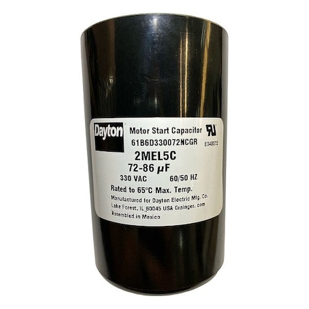 Dayton Motor Start Capacitor, Round 2MEL5