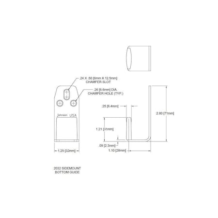 Le Johnson Side Mount Door Guide F/ 1-3/8 in  Doors 2032