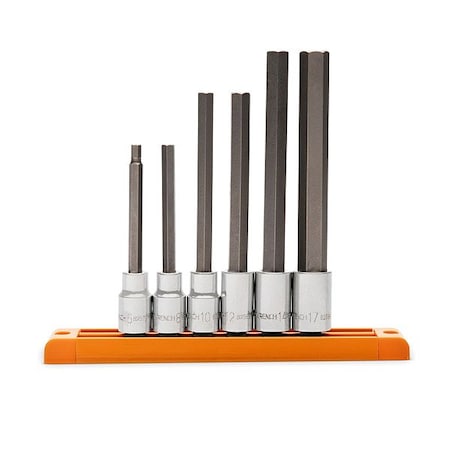 Gearwrench Long Hex Bit Socket, 1/2 Drive, Metric, 6PC 82588