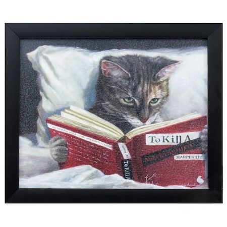 Homeroots 9" X 11" Kitty Cat To Kill A Mockingbird Black Acrylic Framed Art 365893