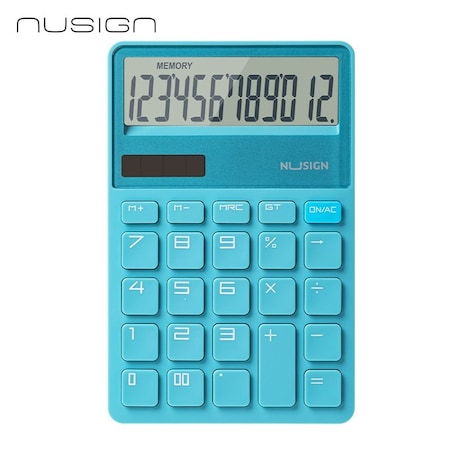 Deli NUSIGN Calculator, Dual Power, 5 Angle, Anti-Slip Base, Blue, 20PK ENS042