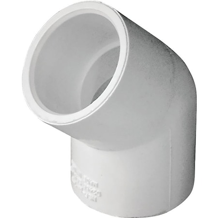 Lasco IPEX Pipe Elbow, 3/4 in, Socket, 45 deg Angle, PVC, SCH 40 Schedule 435482