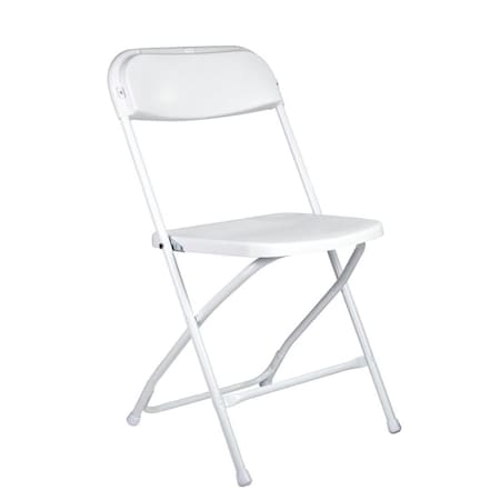 Chivari White Folding Chair (Steel-Poly Chair), 10PK CFPW-CX-T