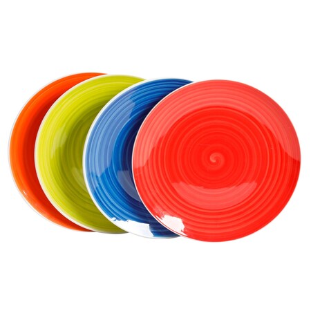 Hometrends Crenshaw 4 Piece 7.25 Inch Ceramic Salad Plate Set in Assorted Colors 129482.01