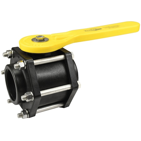 Dixon Polypropylene 6Bolt Ball Valve, 2" PVFP200