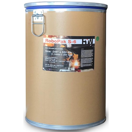Hyw Products ER70S-6 Mild Steel Mig .045in Welding Wire 550-Pound Drum Robopak S-6 16045550