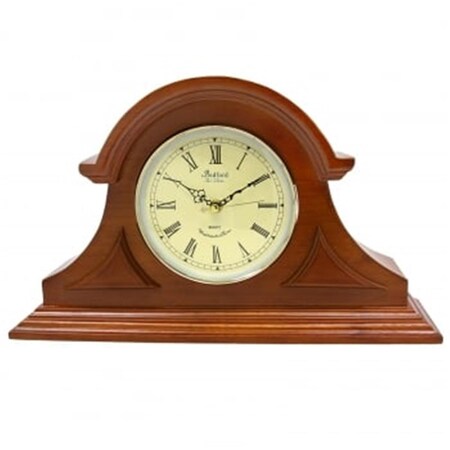 Bedford Clock Collection Mahogany Cherry Mantel Clock with Chimes BE336179