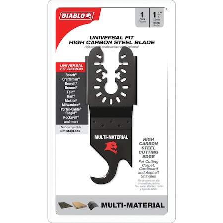 Diablo 1-1/4'' Universal Fit High Carbon Steel Oscillating Hook Knife Blade for Multi-Materials DOU125KNFE