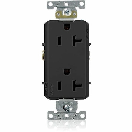 Leviton Duplex Straight Blade Receptacle, 5-20R, 20 A, 125V AC, 2 Pole, 3 Wire, Flush Mount, Grounded 16352-E