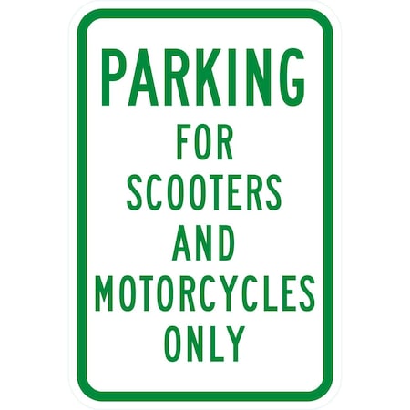 Lyle Parking For Scooters And Motorcycles Only, 12x18, Diamond Grade, White G-2713-DG_12x18