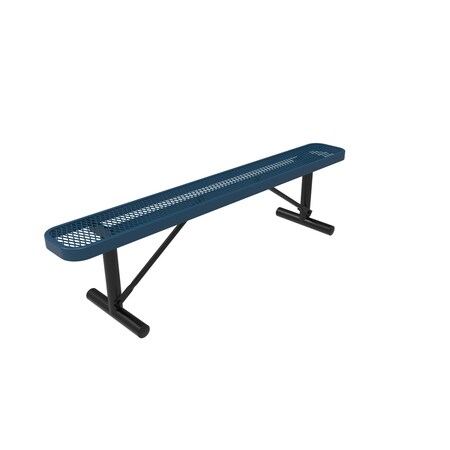 Mytcoat 6ft Outdoor Bench without Back, Portable, Light Blue, Expanded Metal, Industry Standard Coating 804235
