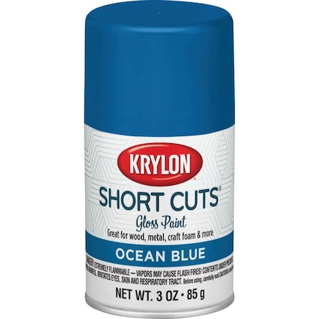 Krylon Short Cuts 3 Oz. High-Gloss Enamel Spray Paint Ocean Blue SCS-034