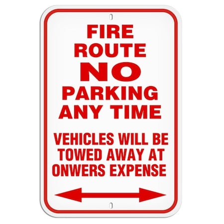 Primeguard Fire Route No Park, 12'' x 18'' PSS1000R