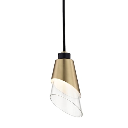 Mitzi Angie 1 Light Pendant 4.5 In. Aged Brass/Black H130701-AGB/BK