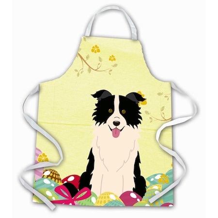 Carolines Treasures Easter Eggs Border Collie Black & White Apron BB6118APRON