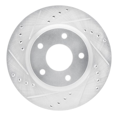 Dynamic Friction Co DFC Brake Rotor - Drilled and Slotted - Silver 631-67064L