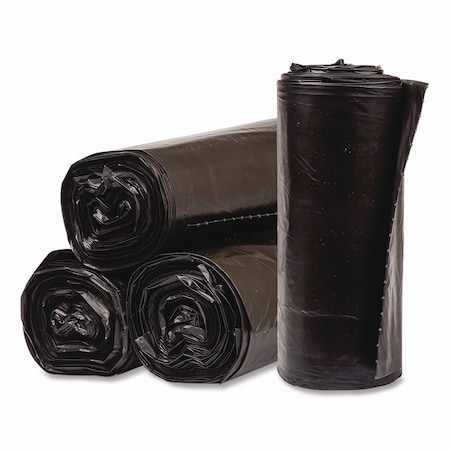 Pitt Plastics Eco Strong Can Liners, 60 gal, 1.35 mil, 38in x 58in, Black, Perforated Roll, 100PK EC385812K