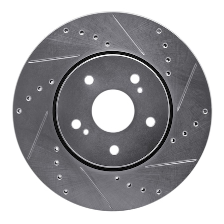 Dynamic Friction Co DFC Brake Rotor - Drilled and Slotted - Silver 631-01007R