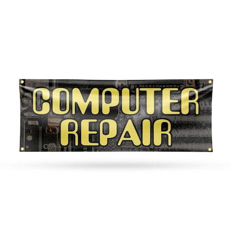 Signmission Computer Repair, 18 Inch x 48 Inch, Vinyl Banner B-30527